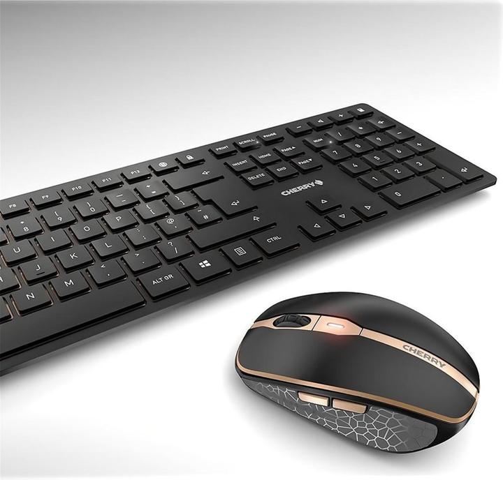 Image du produit CHERRY DW 9100 SLIM Clavier RF sans fil + Bluetooth QWERTY Anglais Noir (ING. Int., Sans fil)