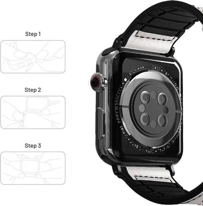 Produktbild Porodo Silicone Watch Band for Apple Watch 44mm / 45mm - White (45 mm, 44 mm, Silikon)