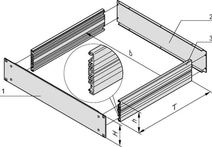 Immagine prodotto Schroff Rack da 19" in alluminio (kit base) - MULTIPAC GRUNDAUSB.4HE 400T