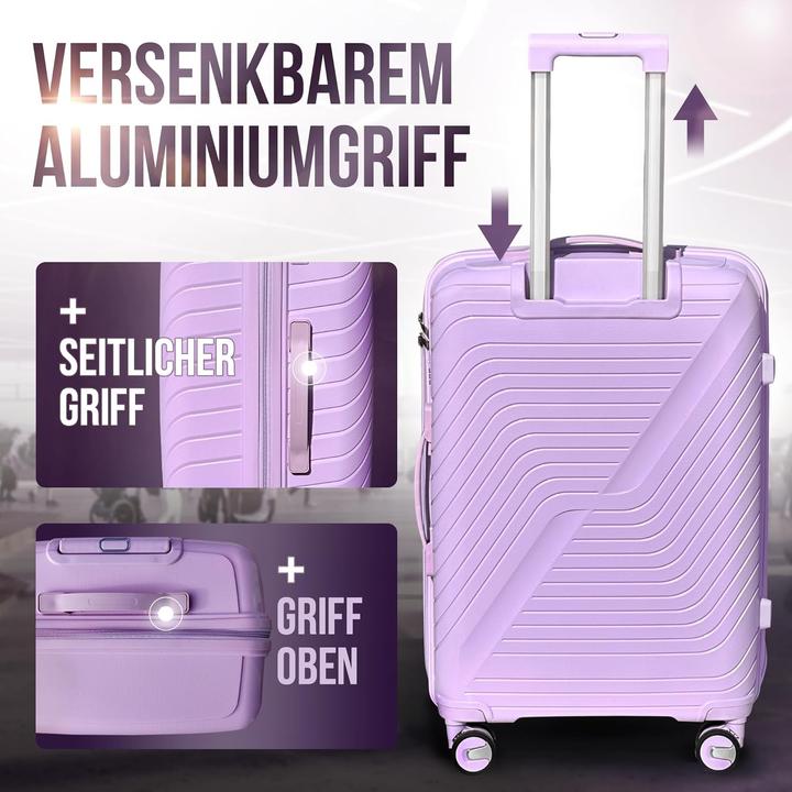 Immagine prodotto DS-Lux Set di valigie da viaggio da 3 pezzi (Bagaglio a mano (fino a 50 litri), M (50 - 90l))