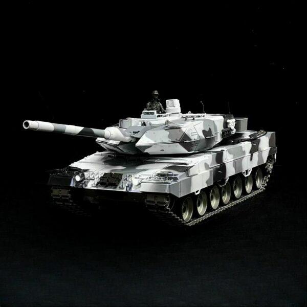 Produktbild Es-toys RC Panzer „German Leopard 2A6“ Schnee Tarnung Lackiert Heng Long 1:16 mit Stahlgetriebe (RTR Ready-to-Run)