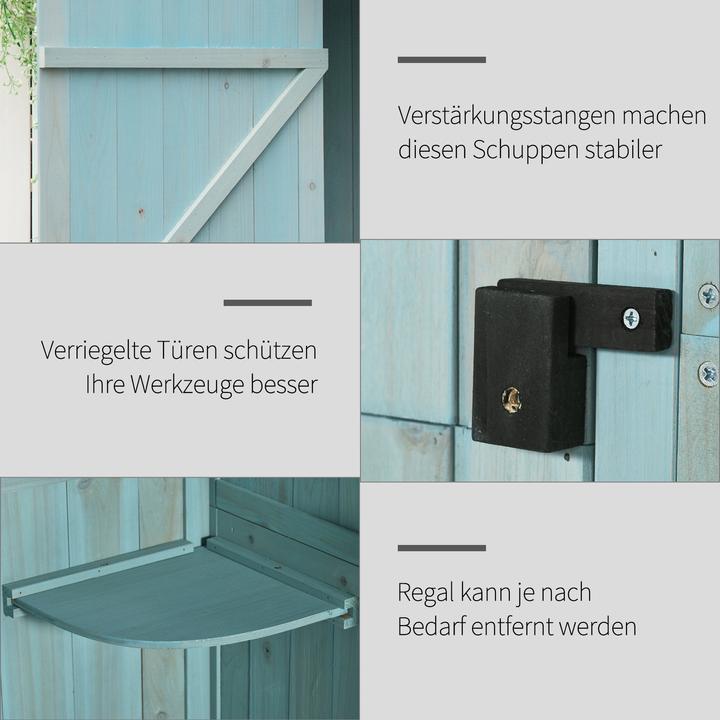Produktbild Outsunny Gerätehaus mit Regalböden