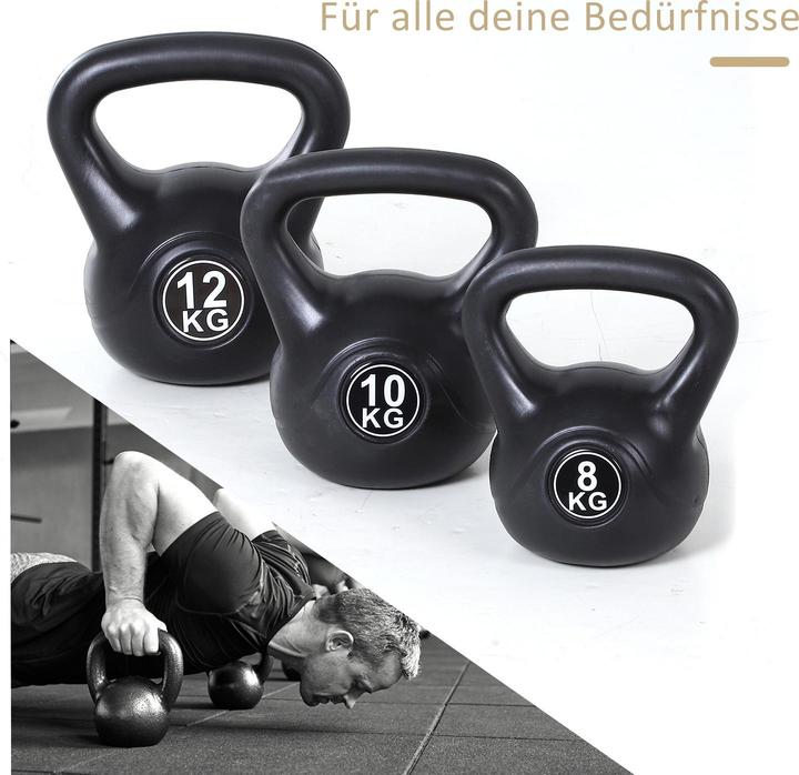 Produktbild Homcom Kettlebell Kunststoff, Sand Schwarz