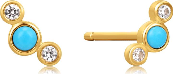 Ania Haie Ohrstecker Terquoise & Sapphire Gold 14K EAU001-11YG (585er Gelbgold)