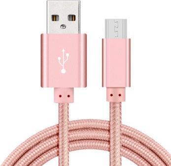 Actual product image Hermex Anki Micro USB Metal Charging Cable Fabric Data Cable 1m ROSÉGOLD (1 m)