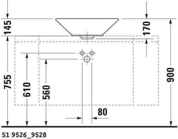 Image du produit Duravit Vasque à poser STARCK 1 m ÜL o HLB sans trou pour robinet d= 530mm blanc (530 mm, 530 mm)