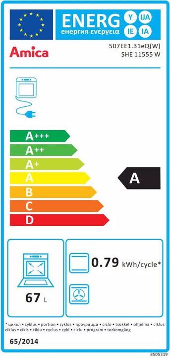 Label énergétique Amica SHE 11545 W