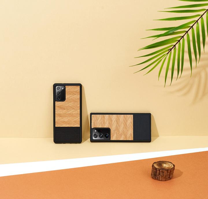 Actual product image Man.Wand &WOOD case for Galaxy Note 20 Ultra herringbone nero juodas (Samsung Galaxy Note 20 Ultra)