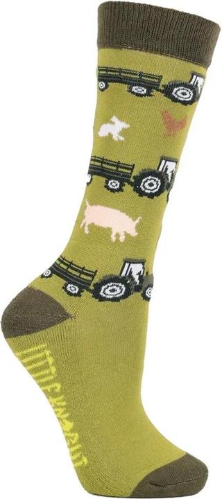 Actual product image Hy Equestrian Childrens/Kids Farm Collection Tractor Bamboo Boot Socks (Pack of 3) (pack of 3, 25 - 31)