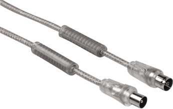 Immagine prodotto Hama Cavo antenna con nuclei di ferrite, 1,5 m (90 dB, Cavi antenna)