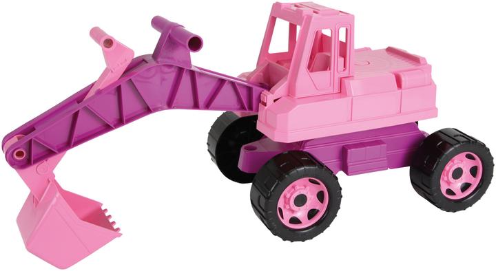 Actual product image Lena 02137 - Strong giants, excavator, sitting excavator, sand toy, outdoor, 70 cm, pink