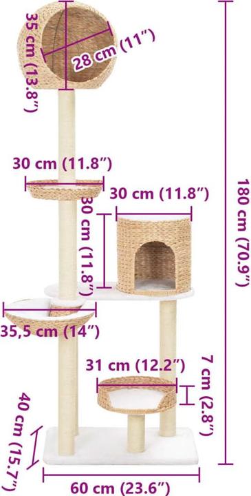 Produktbild VidaXL Katzenbaum (180 cm, Natur)