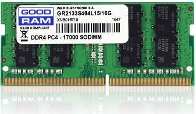 Actual product image Goodram Laptop memory module GR2666S464L19/16G 16 GB 1 x 16 GB DDR4 RAM 2666 MHz CL19 (1 x 16GB, 2666 MHz, DDR4-RAM, SO-DIMM)