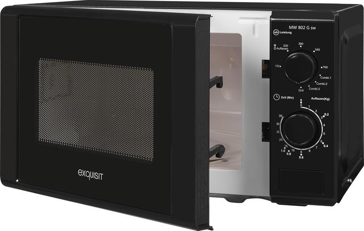 Produktbild Exquisit MW802G schwarz, mit Grillfunktion (20 l)