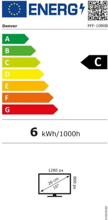 Energy Label Denver Frameo PFF-1080 black 25.4cm (10.1 ) 16GB (10.10", 1280 x 800 pixels)