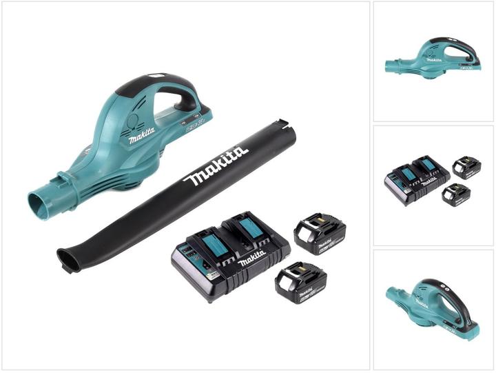 Actual product image Makita DUB 361 2x 18 V / 36 V battery-powered leaf blower + 2x BL 1860 6 Ah / 6000 mAh battery + Mak (Rechargeable battery operated, Leaf blower)