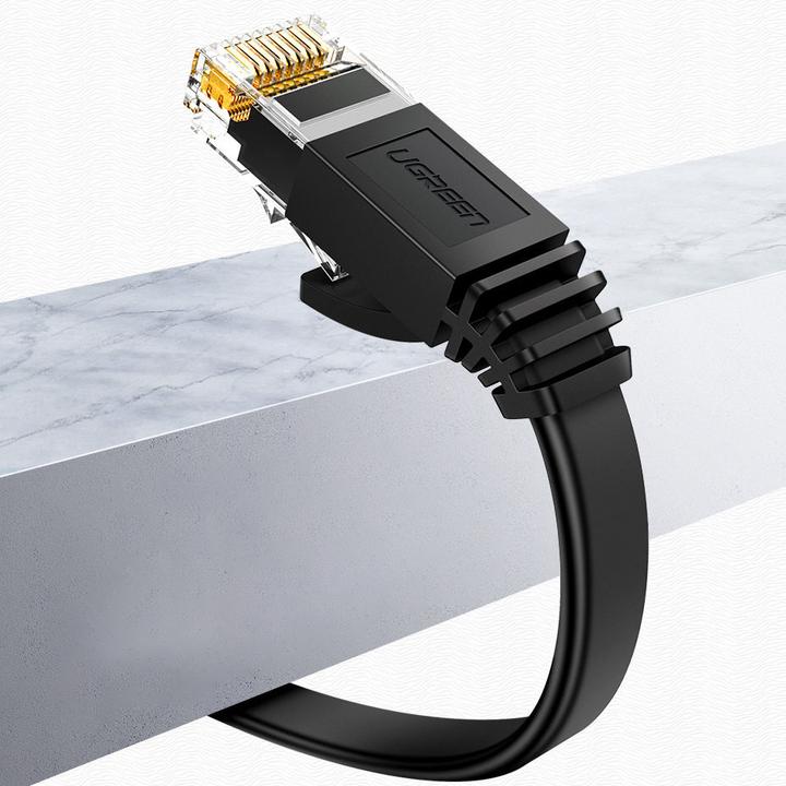 Image du produit Ugreen Câble réseau plat Ethernet RJ45, Cat.6, UTP, 8m (Noir) (UTP, CAT6, 8 m)