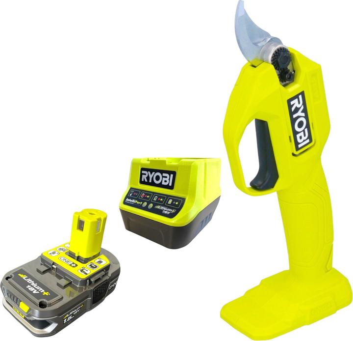 Ryobi RY18SCA-115 Akku Gartenschere 18 V 25 mm + 1x Akku 1,5 Ah + Ladegerät