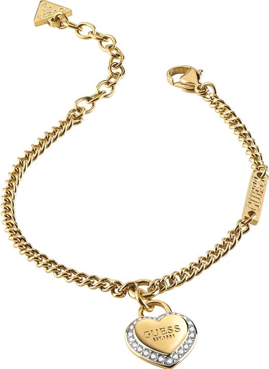 Immagine prodotto Guess Bracciale FINE HEART in acciaio inossidabile (19 cm, Acciaio inossidabile, 95% acciaio inox, 5% di cristalli)