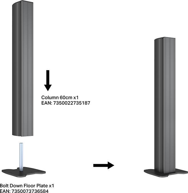 Produktbild Multibrackets Metall Säule zu Pro System, schwarz