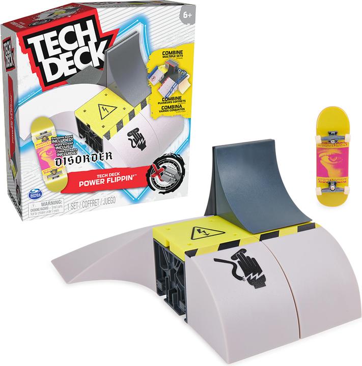 Actual product image Tech Deck X-Connect Starter Set - Power Flippin' Ramp Set with Authentic Fingerboard and Accessories (Multilingual)