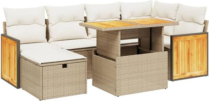 Produktbild VidaXL Gartenmöbel Sofa Garnitur Gartengarnitur Garten Sitzgruppe 7-tlg. Beige