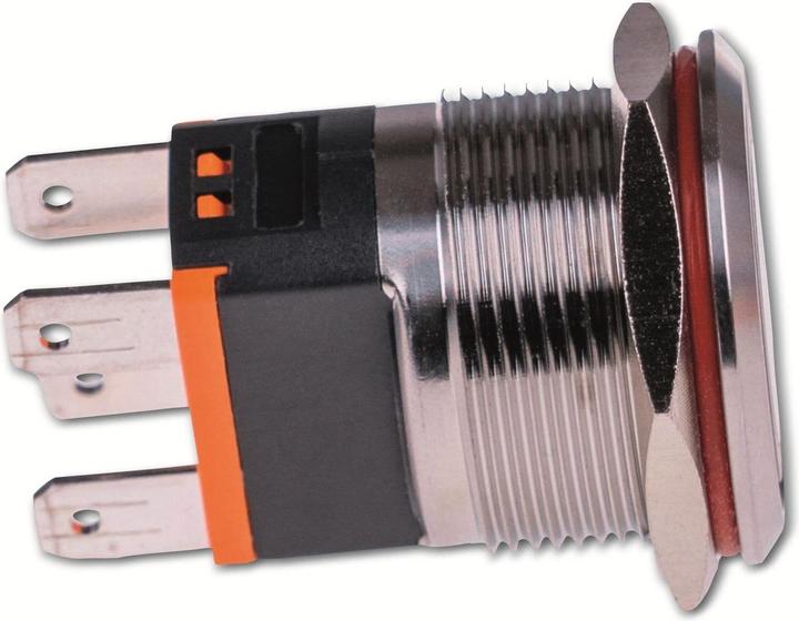 Image du produit Joy-it BUTTON22C-M-GR Interrupteur à bouton poussoir 250 V/AC 15 A 1 x On/Off IP67, IK10 momentané 1 pc.