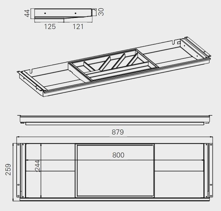 Image du produit Actiforce Systèmes de tiroirs SL verrouillables blanc (Conduit, 87.90 cm)