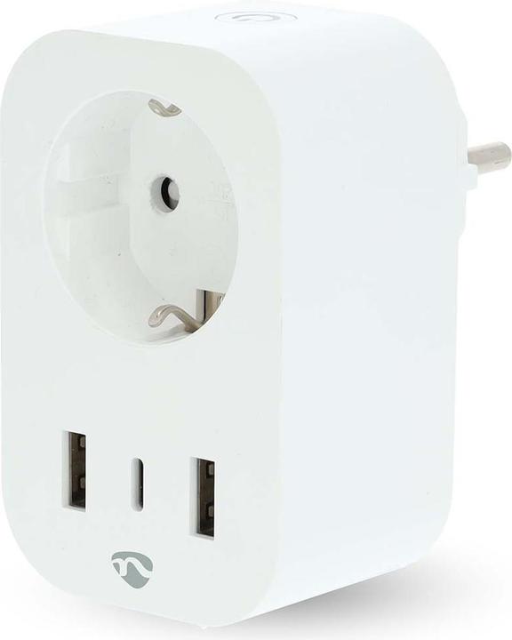Nedis SmartLife Smart Stecker Wi-Fi | Leistungsmesser | 3680 W | Type F (CEE 7/7) / 1x USB-C™ / 2x U