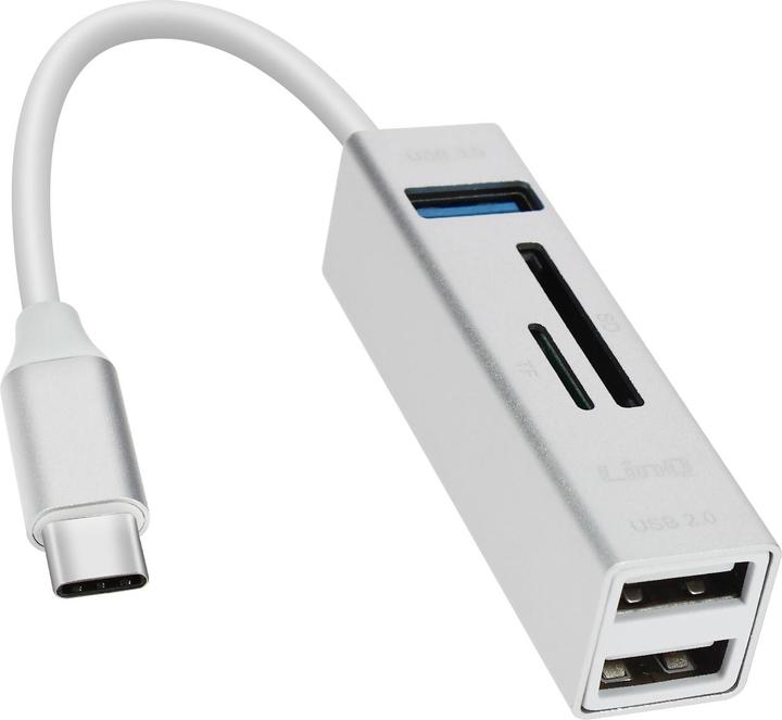 Actual product image LinQ 5-in-1 USB-C hub, 3x USB ports + SD / Micro-SD card reader (USB-C, 3 Ports)