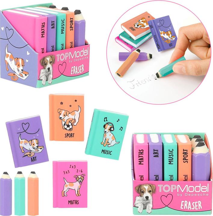 Image du produit Magni Set de gommes TOPModel Mini Cahiers d'école Crayons