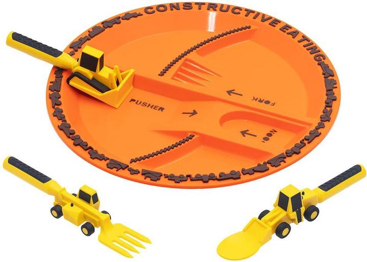 Actual product image Constructive Eating Construction Site Cutlery & Plate Set