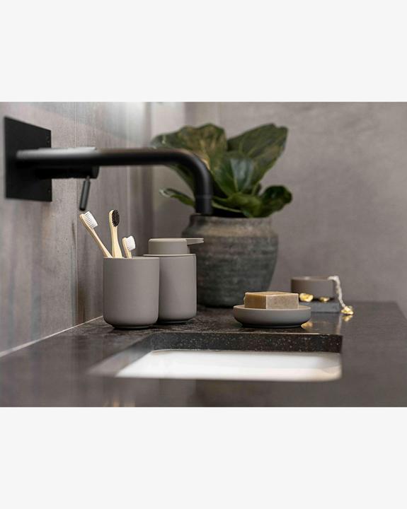 Actual product image Zone Denmark Toothbrush Mug Ume Taupe (11.5 x 9.5 x 9.5 cm)