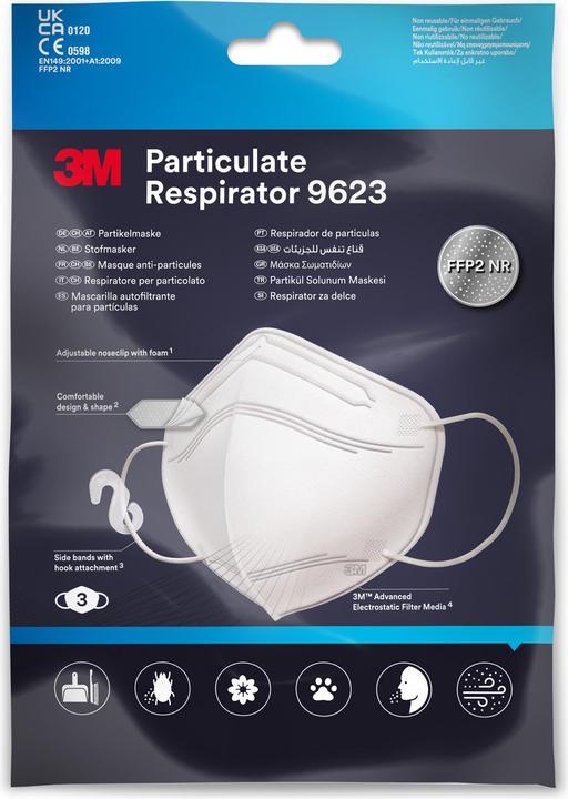 Actual product image 3M Respirator mask 9623 (FFP2, 3 x)
