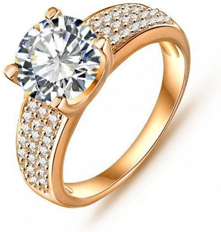 Hermex Vergoldeter Ring RGP mit Zirkonia - Gold Gr. 57 (57)