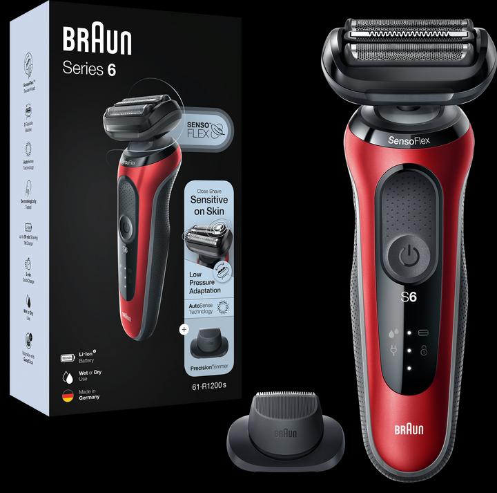 Produktbild Oral-B Braun Series 6 61-R1200s Folienschaber Trimmer Schwarz, Rot