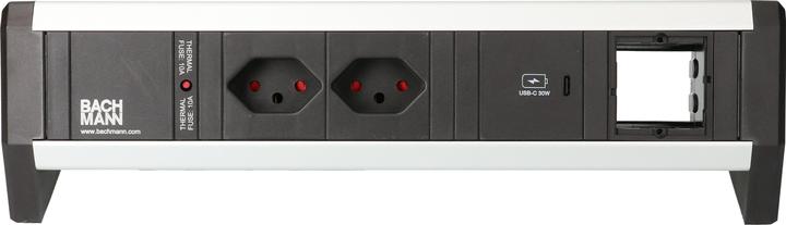 Actual product image Bachmann Desktop power strip DESK 1, 2x T13, 1x USB C, 1x Custom (2 x, USB-A, USB-C, Type 13)