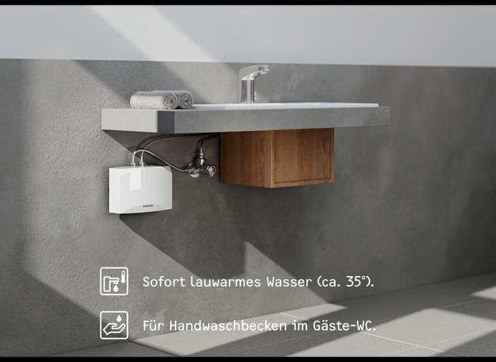 Actual product image Stiebel Eltron DEM 4 Electronic mini instantaneous water heater for hand basin only, 4.4 kW, without plug, VDE