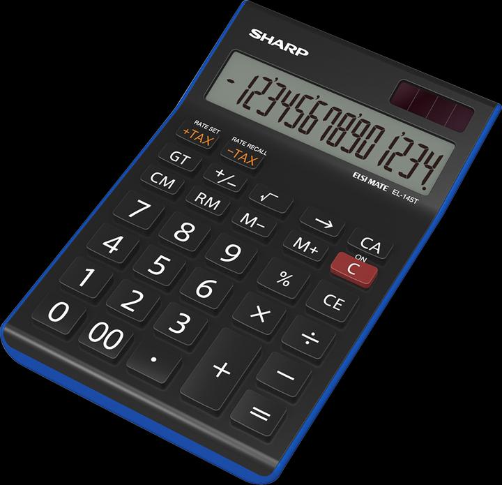 Image du produit Sharp Calculatrice EL-145T Calculatrice financière de bureau noire (Cellules solaires, Piles)