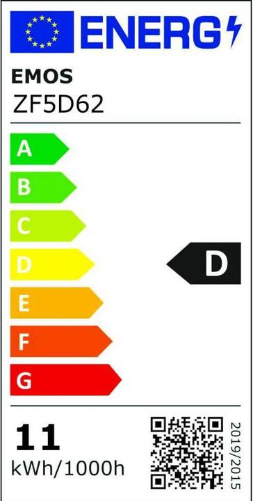 Label énergétique Emos Ampoule LED filament A60 / E27 / 10,5 W (100 W) / 1521 lm / Blanc chaud (E27, 10.50 W, 1521 lm, 1 x, D)