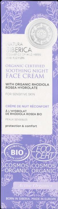 Image du produit Natura Siberica Crème visage apaisante de nuit certifiée bio pour peaux sensibles, 50 ml (50 ml)
