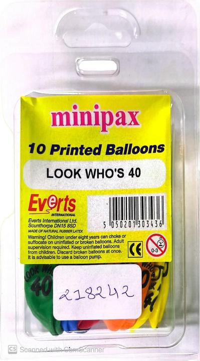 Produktbild Everts Look Who's 40 Latex bedruckte Ballons