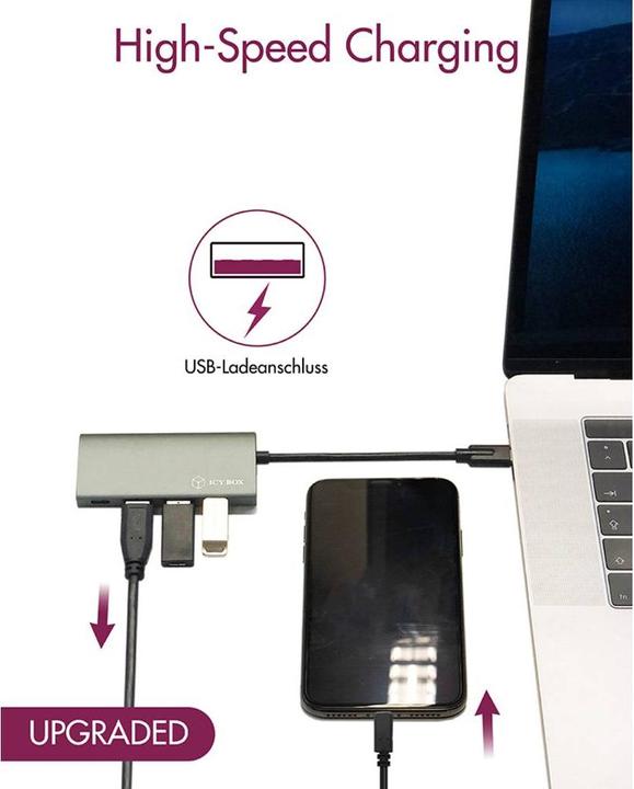 Actual product image Icy Box USB-Hub IB-HUB1428-C31 (USB-C, 4 Ports)
