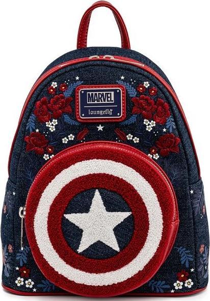 Actual product image Loungefly Marvel - Backpack - - FLORAL SHIELD