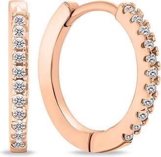 Immagine prodotto Brilio Argento - Orecchini a cerchio classici in bronzo con zirconi EA683R