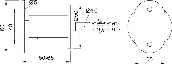 Actual product image Kws Handrail supports 4550 (Silver anodised aluminium)