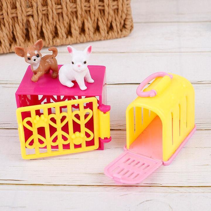 Produktbild Hermex 4er Set Barbie Hunde und Hundeboxen Puppenzubehör Haustiere