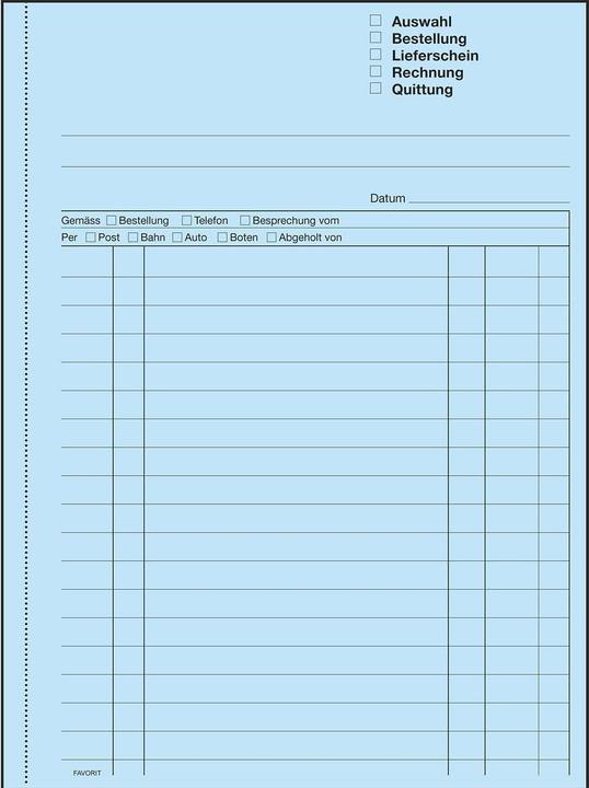 Produktbild Favorit Durchschreibebuch Mehrzweck mit Selbstdurchschreibepapier (100 x)
