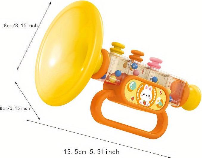 Actual product image Activity Board Small rabbit horn children's toy, baby will blow cartoon harmonica