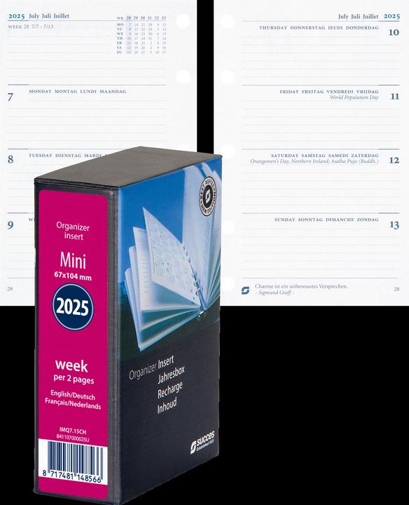 Produktbild Succes Mini Jahresinhalt komplett Januar - Dezember (6.7 x 10.5 cm, Deutsch, Englisch, Italienisch, Französisch)